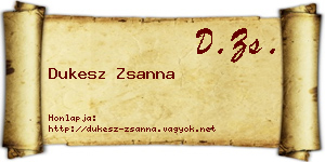 Dukesz Zsanna névjegykártya